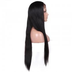Lace Front Wig, Extra Long Length, Color #1 (Jet Black), Made With Remy Indian Human Hair