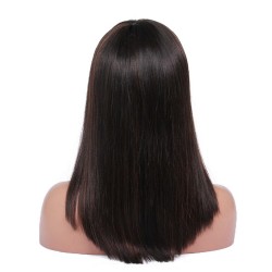 Full Lace Wig, Fringe, Highlight Color 1B/4 (Off Black / Dark Brown)