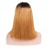 360° Lace Wig, Medium Length, Ombre Color #1B/27 (Off Black / Honey Blonde), Made With Remy Indian Human Hair