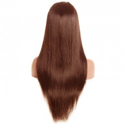 360° Lace Wig, Long Length, Color #4 (Dark Brown), Made With Remy Indian Human Hair