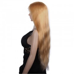 360° Lace Wig, Extra Long Length, Color #27 (Honey Blonde), Made With Remy Indian Human Hair