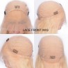 Lace Front Wig, Medium Length, Color #60 (Lightest Blonde), Made With Remy Indian Human Hair