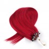 Micro Loop Ring Hair Extensions, Color #Red, Made With Remy Indian Human Hair
