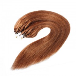 Micro Loop Ring Hair Extensions, Color #33 (Auburn), Made With Remy Indian Human Hair