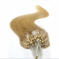 Micro Loop Ring Hair Extensions, Color #24 (Golden Blonde), Made With Remy Indian Human Hair