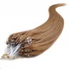 Micro Loop Ring Hair Extensions, Color #12 (Light Brown), Made With Remy Indian Human Hair