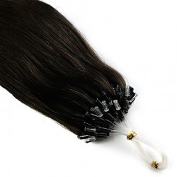 Micro Loop Ring Hair Extensions, Color #1B (Off Black), Made With Remy Indian Human Hair