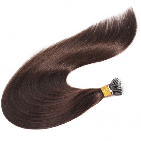 Nano Ring Hair Extensions, Color #2 (Darkest Brown), Made With Remy Indian Human Hair