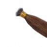 Nano Ring Hair Extensions, Color #8 (Chestnut Brown), Made With Remy Indian Human Hair