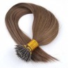 Nano Ring Hair Extensions, Color #8 (Chestnut Brown), Made With Remy Indian Human Hair