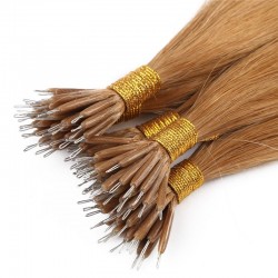 Nano Ring Hair Extensions, Color #27 (Honey Blonde), Made With Remy Indian Human Hair