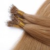 Nano Ring Hair Extensions, Color #12 (Light Brown), Made With Remy Indian Human Hair