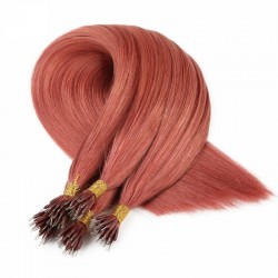 Nano Ring Hair Extensions, Color #35 (Red Rust), Made With Remy Indian Human Hair