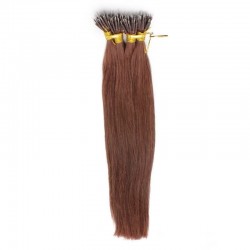 Nano Ring Hair Extensions, Color #33 (Auburn), Made With Remy Indian Human Hair