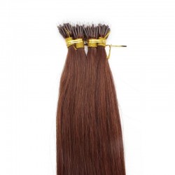 Nano Ring Hair Extensions, Color #33 (Auburn), Made With Remy Indian Human Hair