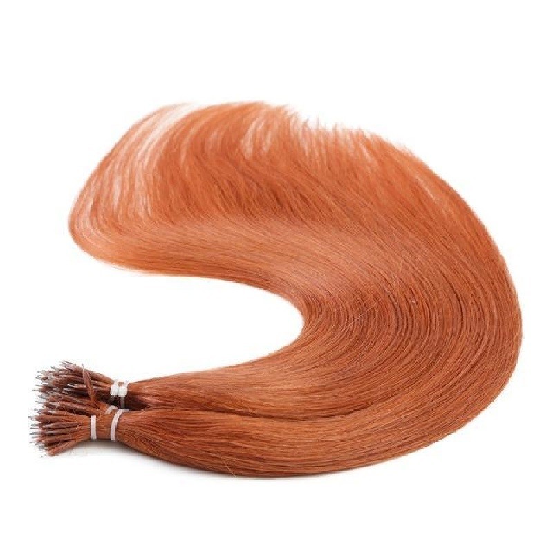 Nano Ring Hair Extensions, Color #350 (Dark Copper Red), Made With Remy Indian Human Hair
