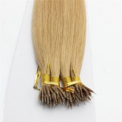 Nano Ring Hair Extensions, Color #18 (Light Ash Blonde), Made With Remy Indian Human Hair