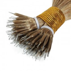 Nano Ring Hair Extensions, Color #18 (Light Ash Blonde), Made With Remy Indian Human Hair