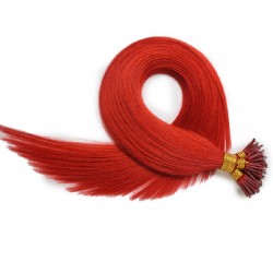 Nano Ring Hair Extensions, Color #Red, Made With Remy Indian Human Hair