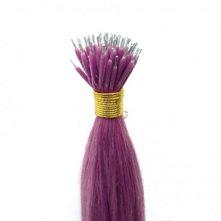 Nano Ring Hair Extensions, Color #Purple, Made With Remy Indian Human Hair
