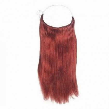 Flip-in Halo Hair Extensions, Colour #350 (Dark Copper Red), Made With Remy Indian Human Hair