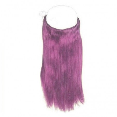 Flip-in Halo Hair Extensions, Colour #Purple, Made With Remy Indian Human Hair