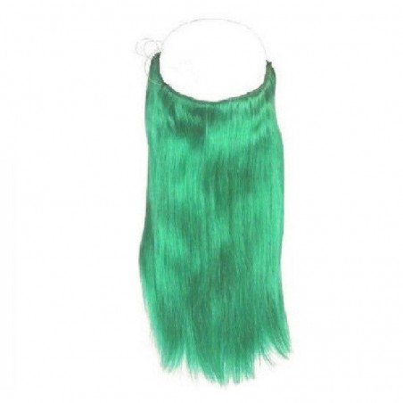 Flip-in Halo Hair Extensions, Colour #Green, Made With Remy Indian Human Hair