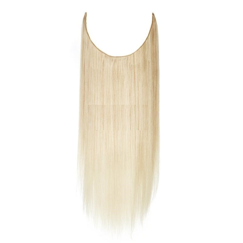 Flip-in Halo Hair Extensions, Colour #613 (Platinum Blonde), Made With Remy Indian Human Hair