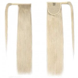 Wrap Around Ponytail Hair Extensions, Colour #60 (Lightest Blonde), Made With Remy Indian Human Hair