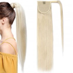 Wrap Around Ponytail Hair Extensions, Colour #613 (Platinum Blonde), Made With Remy Indian Human Hair
