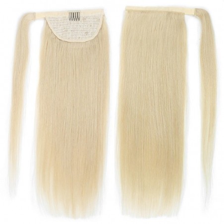 Wrap Around Ponytail Hair Extensions, Colour #613 (Platinum Blonde), Made With Remy Indian Human Hair