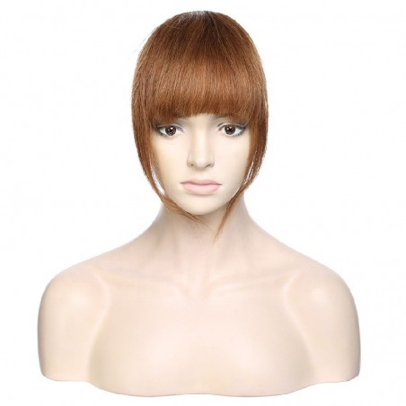 Blend in Fringe/Bangs Hair Extensions, Colour #6 (Medium Brown), Made With Remy Indian Human Hair