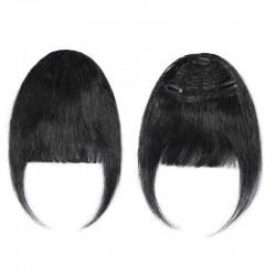 Blend in Fringe/Bangs Hair Extensions, Colour #1 (Jet Black), Made With Remy Indian Human Hair