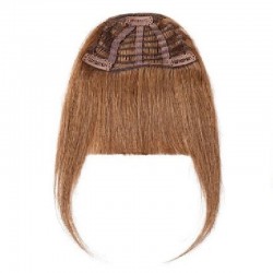 Blend in Fringe/Bangs Hair Extensions, Colour #12 (Light Brown), Made With Remy Indian Human Hair