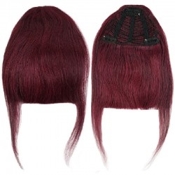 Blend in Fringe/Bangs Hair Extensions, Colour #530 (Red Wine), Made With Remy Indian Human Hair