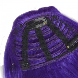 Blend in Fringe/Bangs Hair Extensions, Colour #Purple, Made With Remy Indian Human Hair