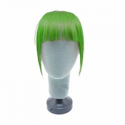 Blend in Fringe/Bangs Hair Extensions, Colour #Green, Made With Remy Indian Human Hair