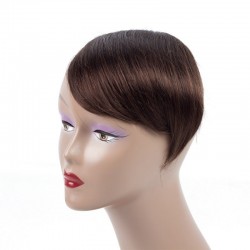 Sweeping Side Fringe/Bangs Hair Extensions, Colour #2 (Darkest Brown), Made With Remy Indian Human Hair