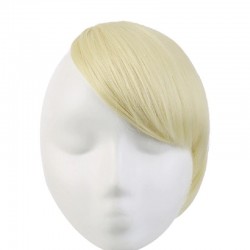 Sweeping Side Fringe/Bangs Hair Extensions, Colour #60 (Lightest Blonde), Made With Remy Indian Human Hair