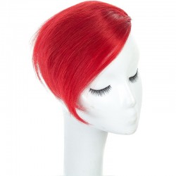 Sweeping Side Fringe/Bangs Hair Extensions, Colour #Red, Made With Remy Indian Human Hair