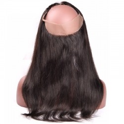 360° Circular Band Lace Frontal Closure Hair Extensions, Colour #1B (Off Black), Made With Remy Indian Human Hair