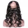360° Circular Band Lace  Frontal Closure Hair Extensions, Loose Wavy, Colour #1B (Off Black), Made With Remy Indian Human Hair