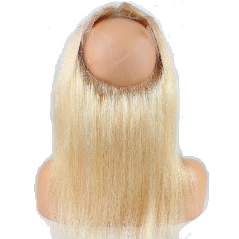 360° Circular Band Lace  Frontal Closure Hair Extensions, Colour #24 (Golden Blonde), Made With Remy Indian Human Hair