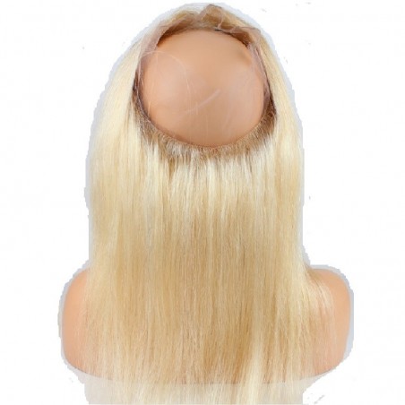 360° Circular Band Lace  Frontal Closure Hair Extensions, Colour #24 (Golden Blonde), Made With Remy Indian Human Hair