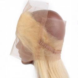 360° Circular Band Lace Frontal Closure Hair Extensions, Colour #60 (Lightest Blonde), Made With Remy Indian Human Hair