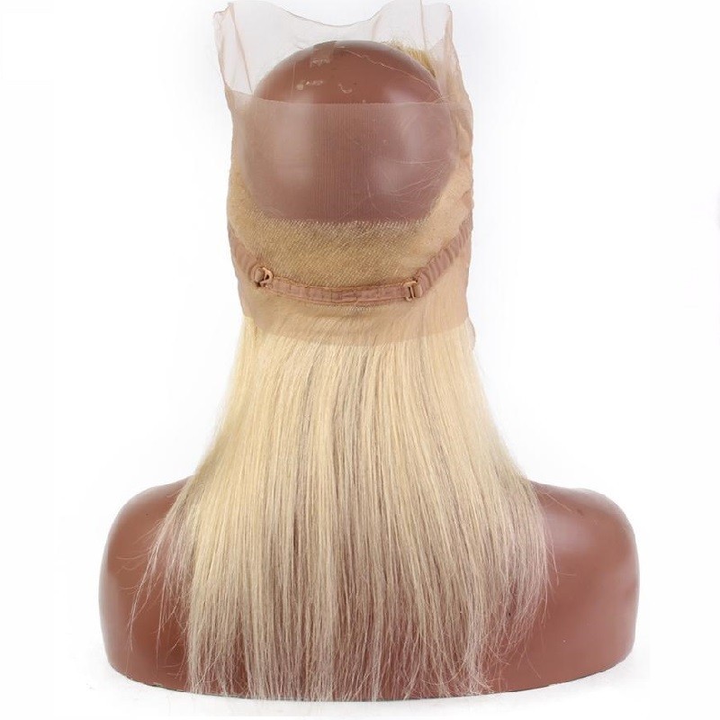 360° Circular Band Lace  Frontal Closure Hair Extensions, Colour #60 (Lightest Blonde), Made With Remy Indian Human Hair