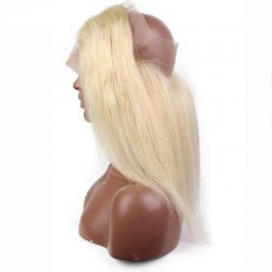360° Circular Band Lace  Frontal Closure Hair Extensions, Colour #60 (Lightest Blonde), Made With Remy Indian Human Hair
