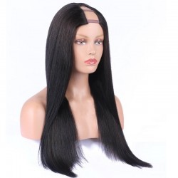 U-Part Wig, Color #1 (Jet Black), Made With Remy Indian Human Hair