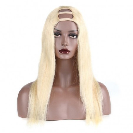 U-Part Wig, Color #60 (Lightest Blonde), Made With Remy Indian Human Hair
