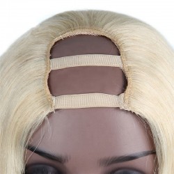 U-Part Wig, Color #60 (Lightest Blonde), Made With Remy Indian Human Hair